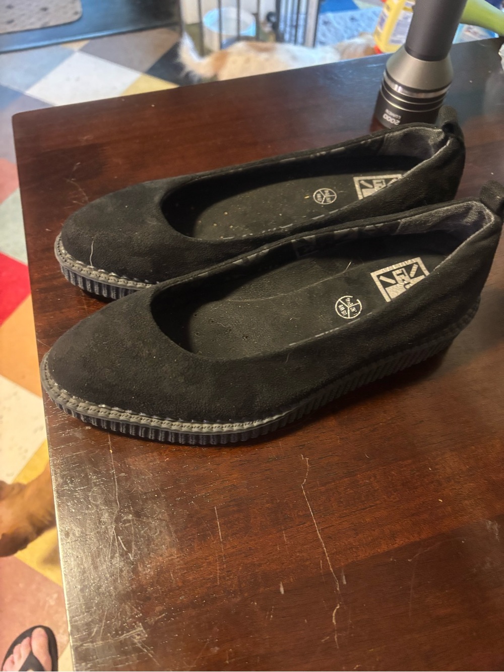 tuk Black creeper style flats